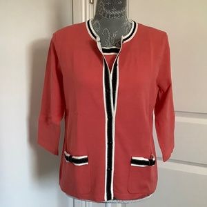 Amanda Smith Two Piece Set: Cardigan with Camisole, Size M, NWOT